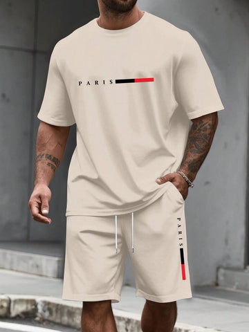 Men's 2 Piece Tracksuit O-Neck Short Sleeve & Shorts Set